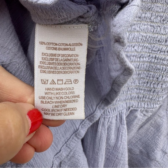 Free People Waiting on Summer Smocked Crop Top Lilac Lavender Purple Festival - Picture 12 of 13